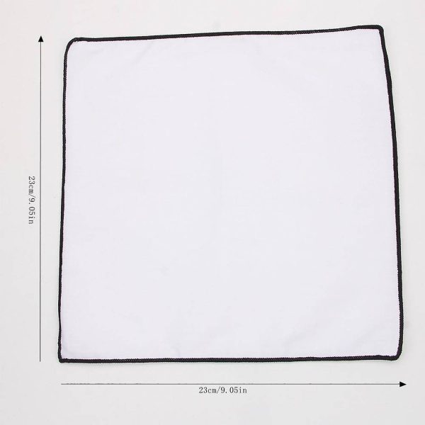 Solid White Pocket Square w/ Embroidered Edge
