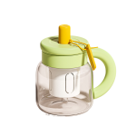 30Oz Large Capacity Glass Flower Tea Cup w/ Straw