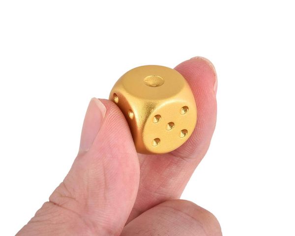 5 Pieces Aluminum Alloy Dice W/ Square Case