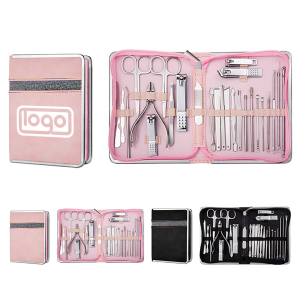 stainless steel beauty set w/ zipper bag
