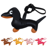 Pu Leather Cartoon Cute Dachshund Shape Vintage Key Chain