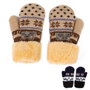 Christmas knitted gloves