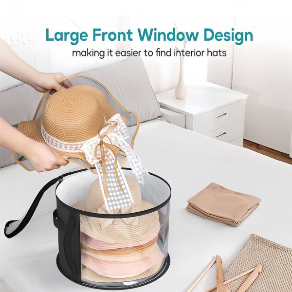 Transparent Foldable Hats Storage Box w/ Handle