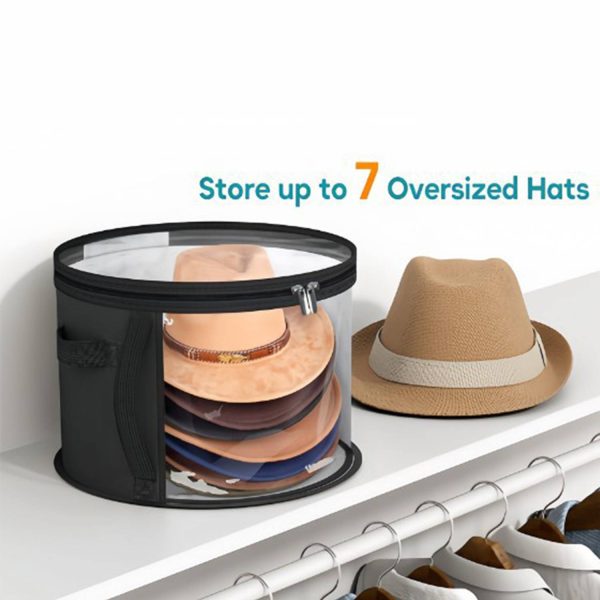 Transparent Foldable Hats Storage Box w/ Handle