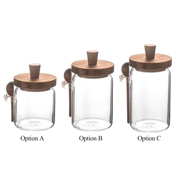 13&18&28 OZ Coffee Bean Cup Jar Glass Bottle W/ Spoon