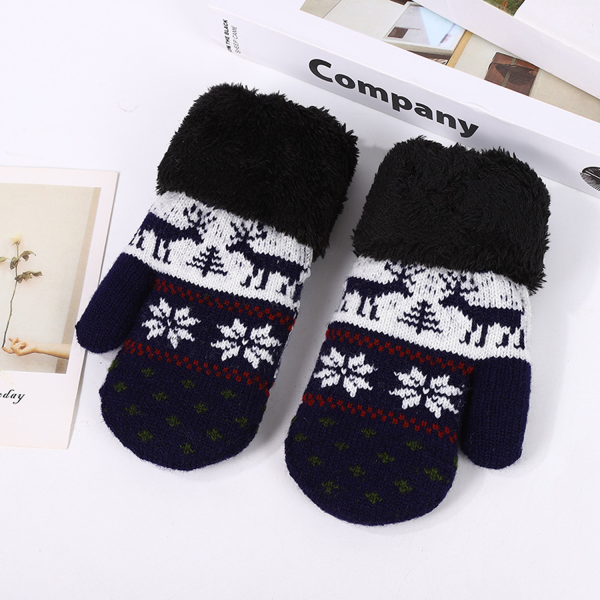 Christmas knitted gloves