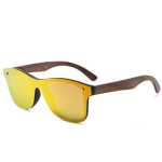 Trendy Square Frameless Polarized Bamboo Wooden Sunglasses