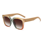 Fashion UV400 Square Shades Bamboo Wood Sunglasses