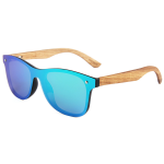 Trendy Square Frameless Polarized Bamboo Wooden Sunglasses