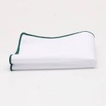 Solid White Pocket Square w/ Embroidered Edge