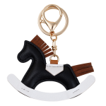 Vintage PU Leather Rocking Horse Pendant Keychain