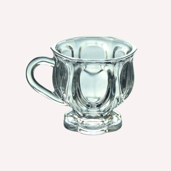 5Oz Clear Glass Coffee Cup W/ Handle