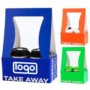 Colorful Fahion Paper 2 Cup Holder W/ Handles