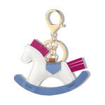 Vintage PU Leather Rocking Horse Pendant Keychain