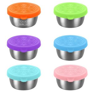 6 PCS 1.6 oz Stainless Steel Salad Sauce Containers