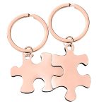 Stainless Steel Puzzle-shaped Key Chain
