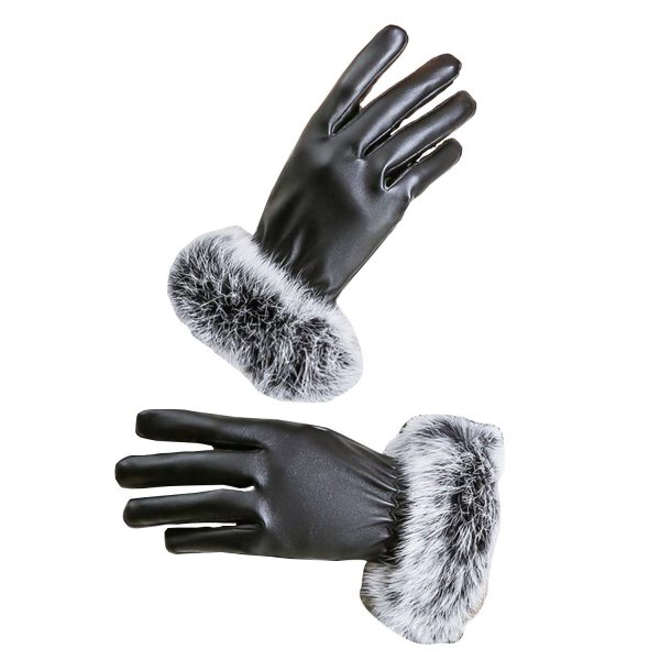 Women Touch Screen Leatherette Warm Gloves