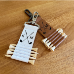 Golf Tee Storage Faux Leather Pouch