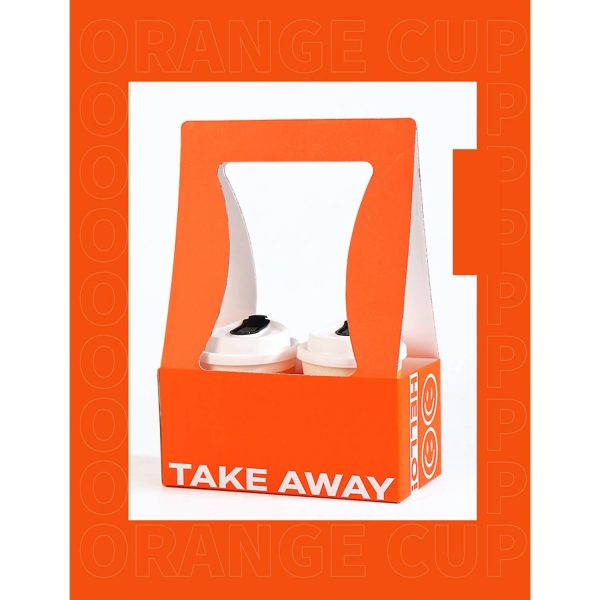 Colorful Fahion Paper 2 Cup Holder W/ Handles