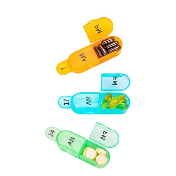 BPA-Free Portable Monthly Pill Organizer w/ AM/PM Labels