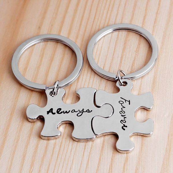 Stainless Steel Puzzle-shaped Key Chain
