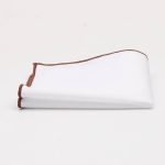 Solid White Pocket Square w/ Embroidered Edge