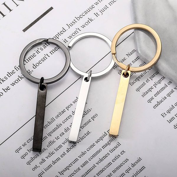 Stainless Steel Bar-shaped Keychain