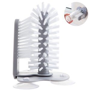 Wall-Mounted Plastic Cup Brush w/ Suction Base