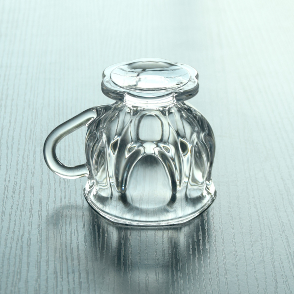 5Oz Clear Glass Coffee Cup W/ Handle