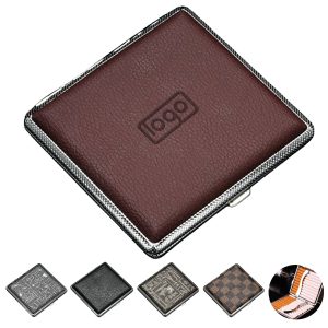 Metal Cigarette Holder w/ PU Cover