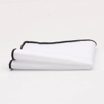 Solid White Pocket Square w/ Embroidered Edge