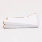 Solid White Pocket Square w/ Embroidered Edge