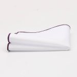 Solid White Pocket Square w/ Embroidered Edge
