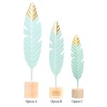 Elegant Home Decor Feather Decoration W/ Wooden Base