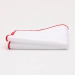 Solid White Pocket Square w/ Embroidered Edge