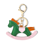 Vintage PU Leather Rocking Horse Pendant Keychain
