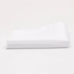 Solid White Pocket Square w/ Embroidered Edge