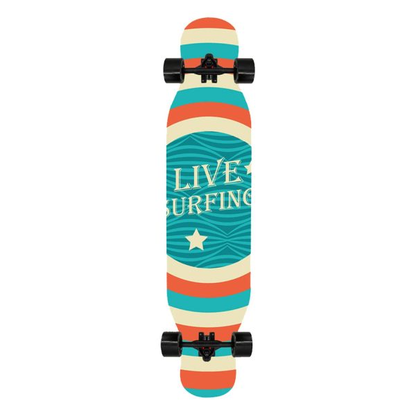 42" Kids Adults Maple Wood PU Wheels Longboard Skateboard