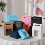 Eco-friendly Handheld Kraft Paper Gift Box w/ Clear Window