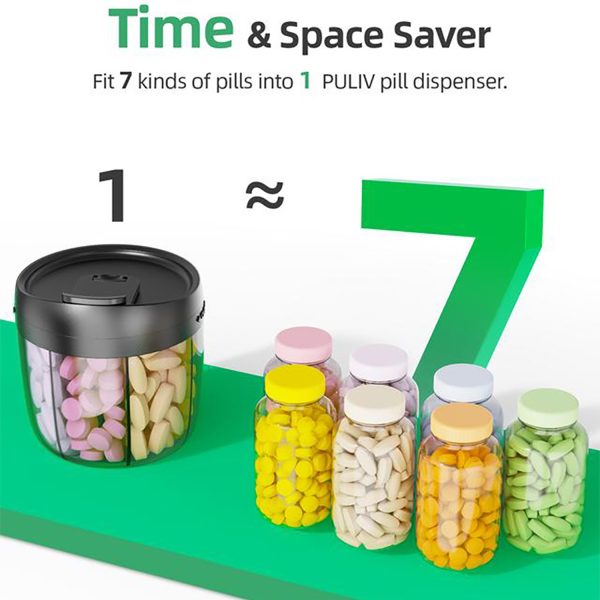 Multi-Compartment Travel Portable Pill Dispenser