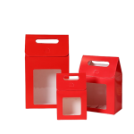 Eco-friendly Handheld Kraft Paper Gift Box w/ Clear Window