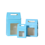 Eco-friendly Handheld Kraft Paper Gift Box w/ Clear Window