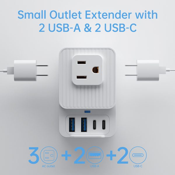 7-in-1 Portable Outlet Extender w/ Multiple Plugs