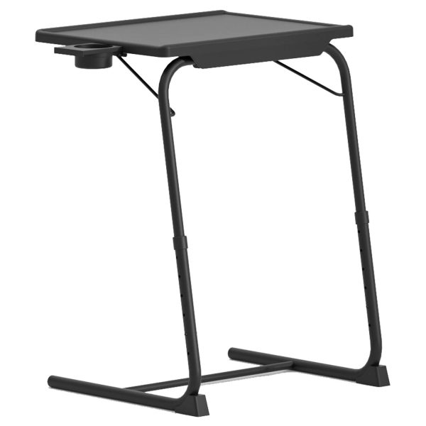 Adjustable Portable Folding Tray Table w/ Cup Holder