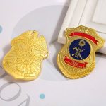 Gold Plated Custom Zinc Alloy Shield Badge