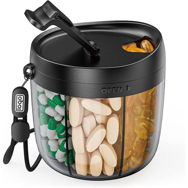 Multi-Compartment Travel Portable Pill Dispenser