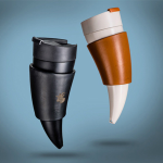 8Oz Creative Vacuum Thermos Goat Horns Coffee Mug w/ Rope
