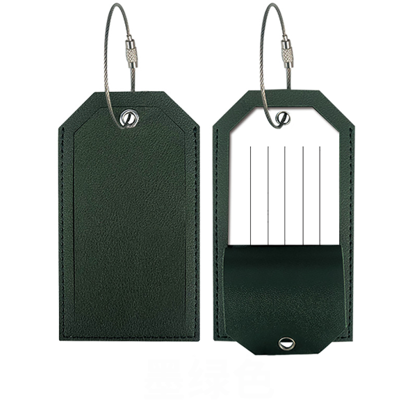 Metal Lanyard Leather Luggage Tag