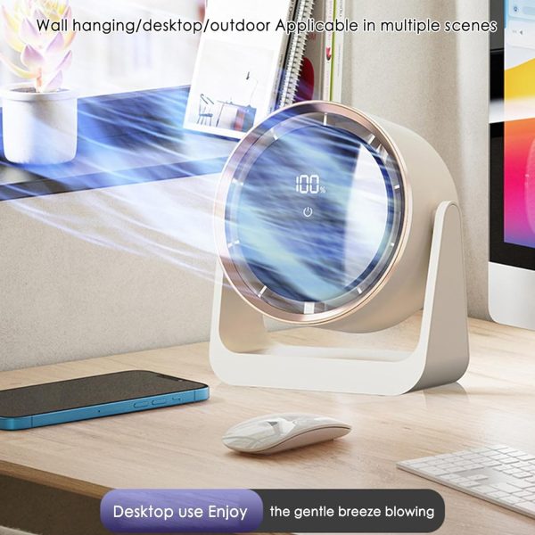 Mini Desktop Rechargeable Fan W/ Night Lights