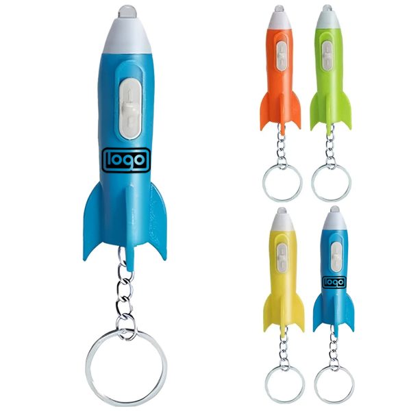 LED Rocket Flashlight Keychain